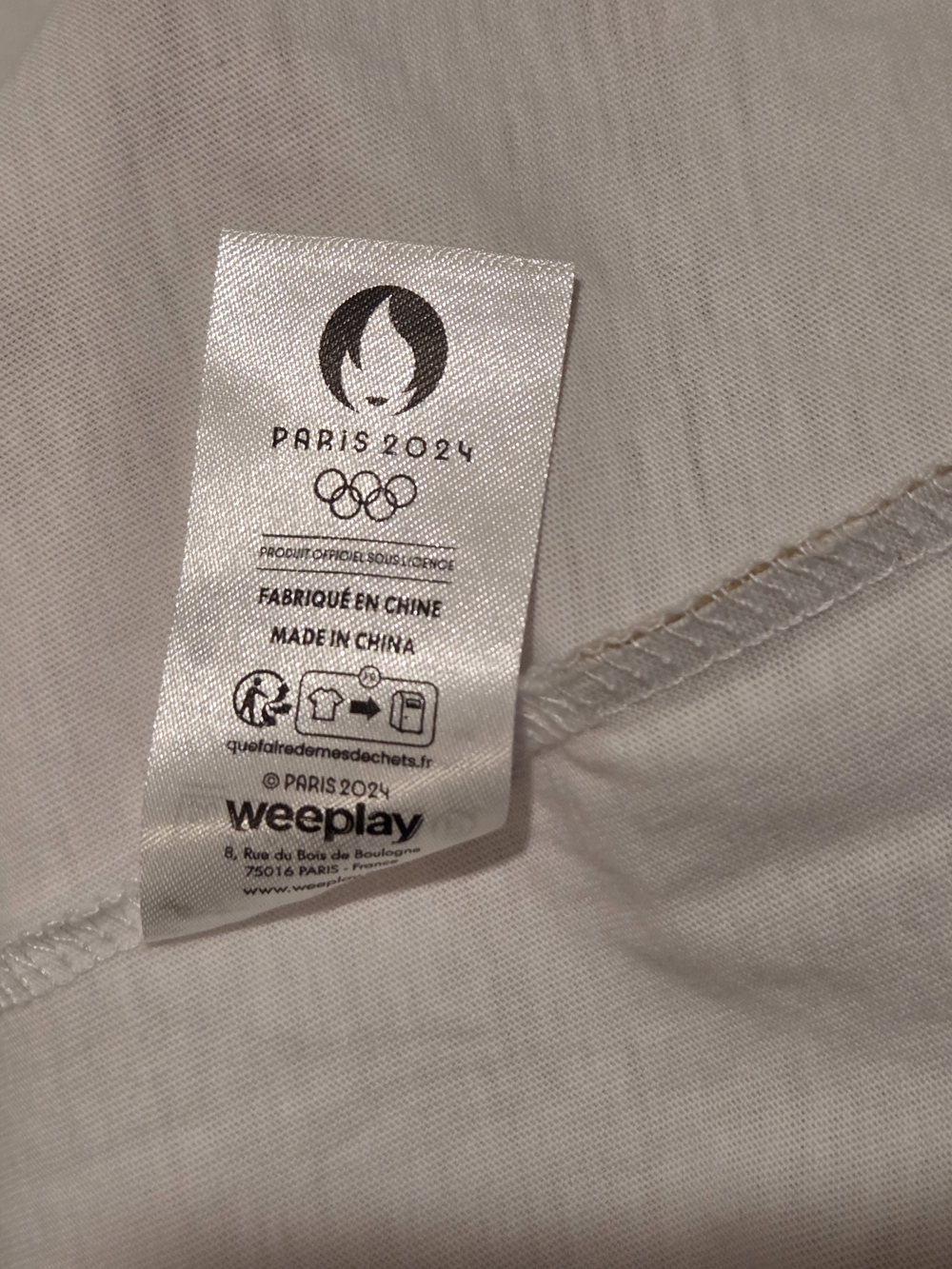 Paris 2024 White Logo Short-Sleeve Crew Tee - Picture 5 of 6